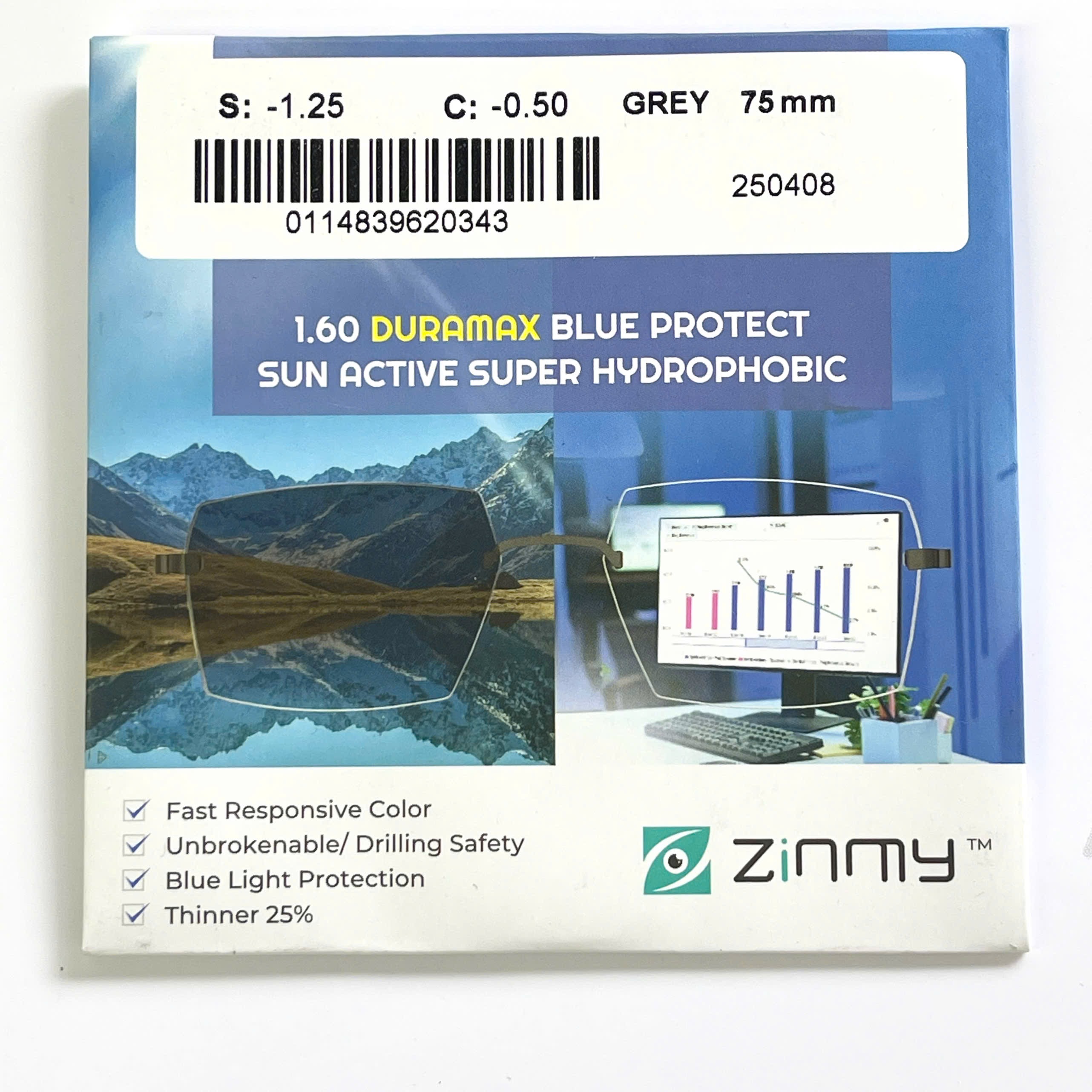 Tròng đổi màu Asx Zinmy 1.60