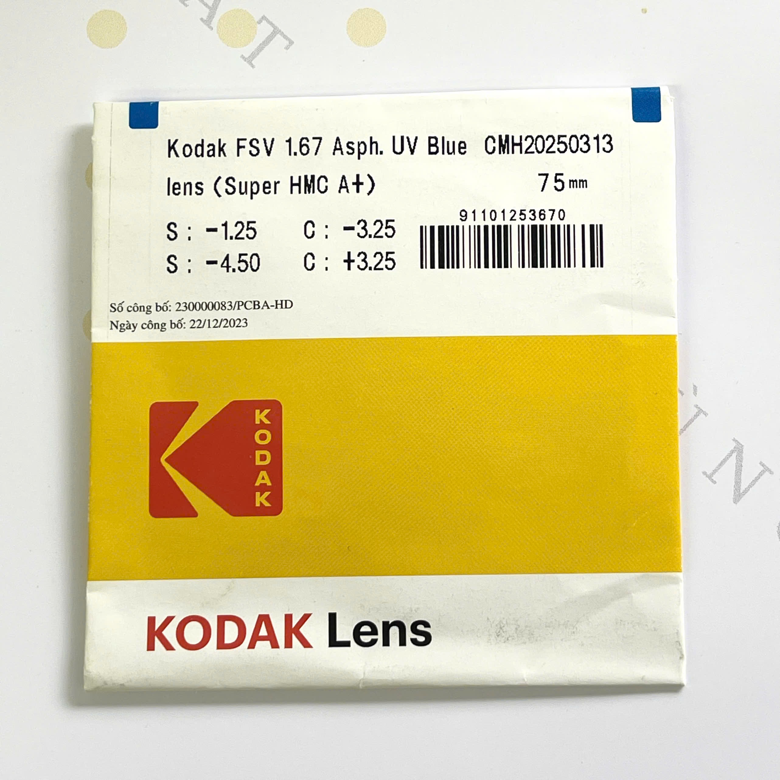 Tròng Kodak Asx 1.67