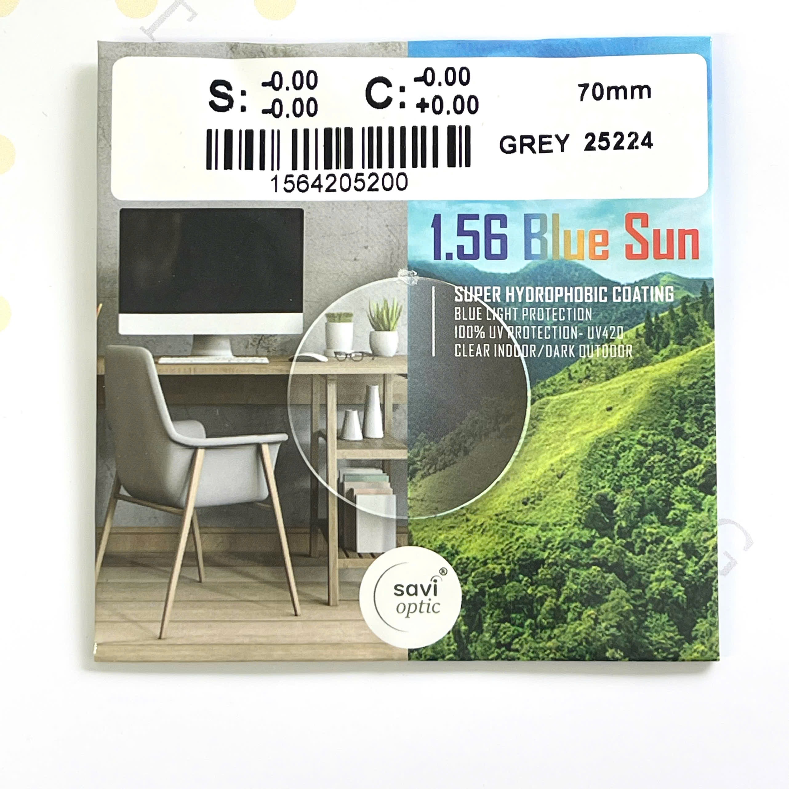 Tròng đổi màu khói Savi 1.56 asx