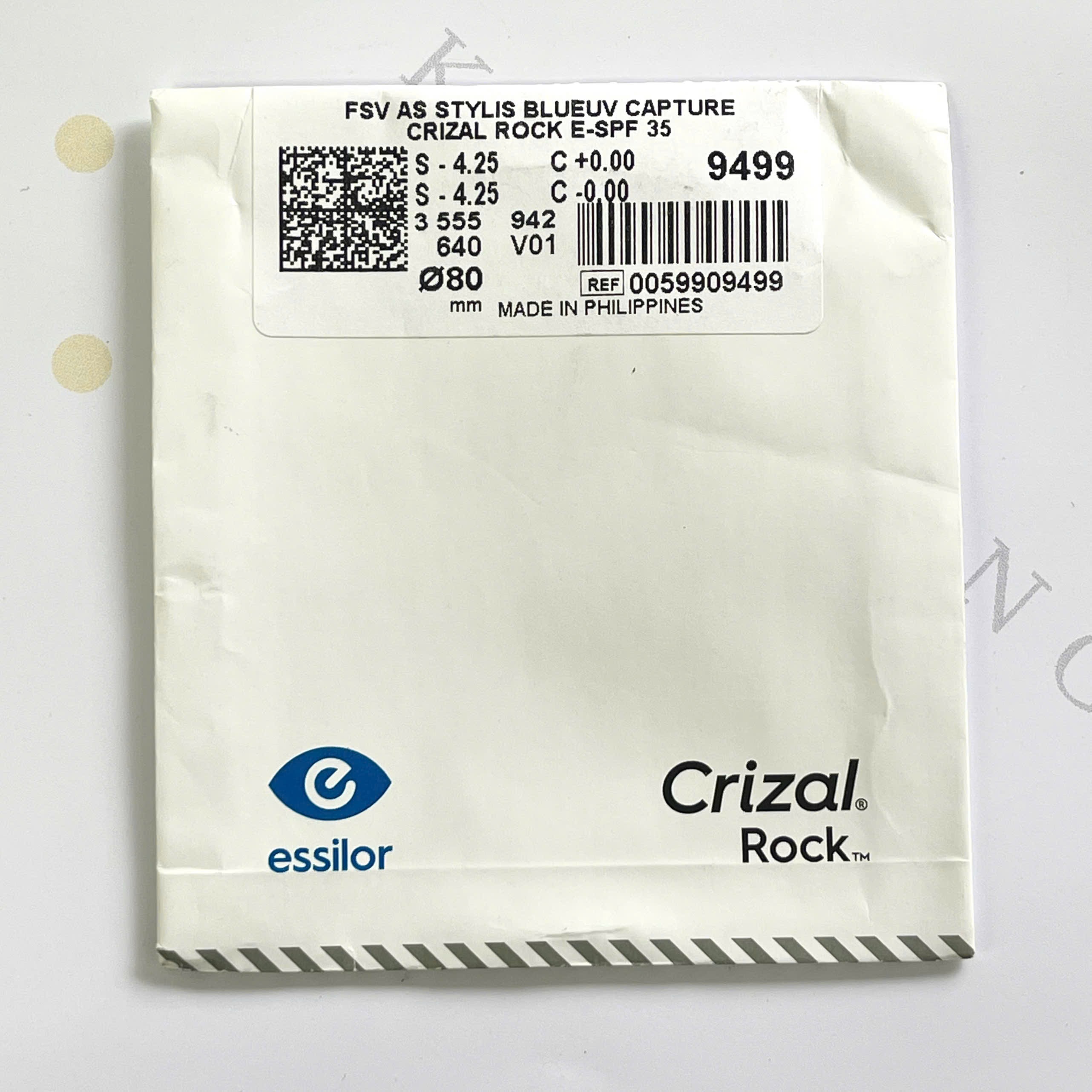 Essilor Crizal rock 1.67 blue UV siêu mỏng